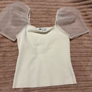 Endless Rose Cream Blouse with Puff Sleeves